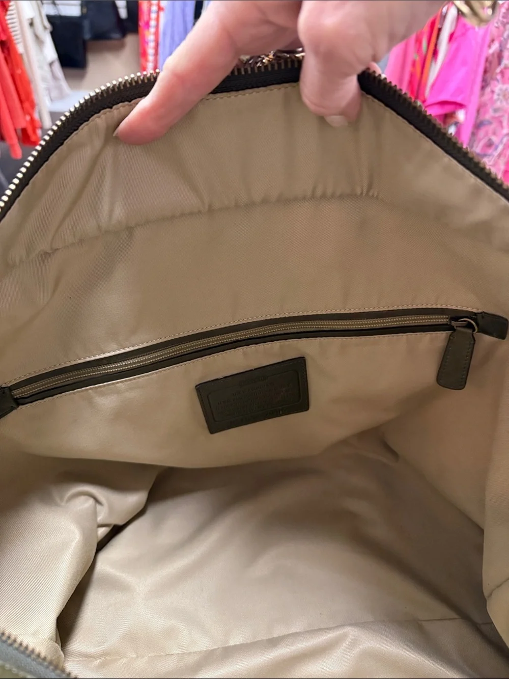 Coach Bleecker Legacy Weekend Large Leather Tote in Olive Green - Picture 14 of 15